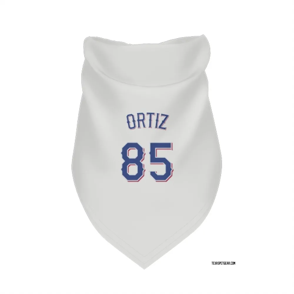Texas Rangers Abimelec Ortiz White Pet Bandana for Dog & Cat