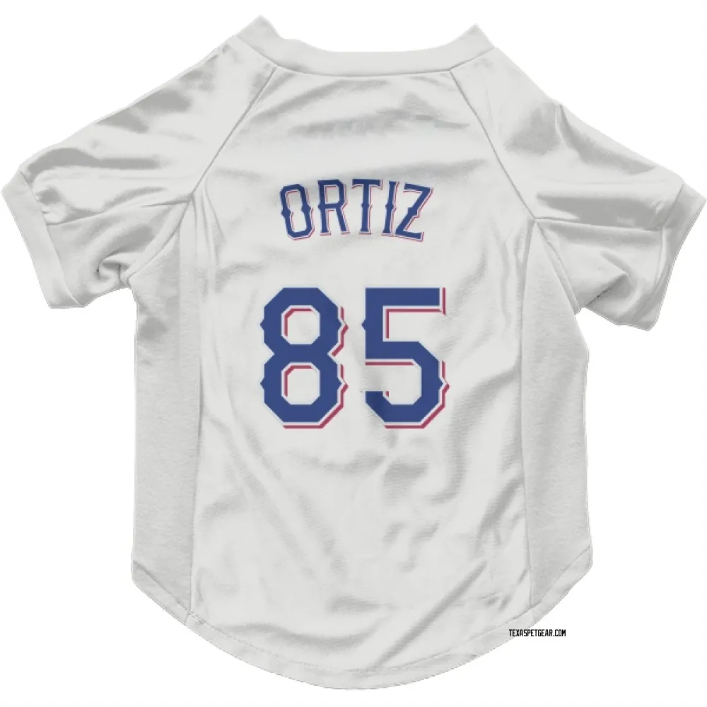 Texas Rangers Abimelec Ortiz White Pet Jersey for Dog & Cat