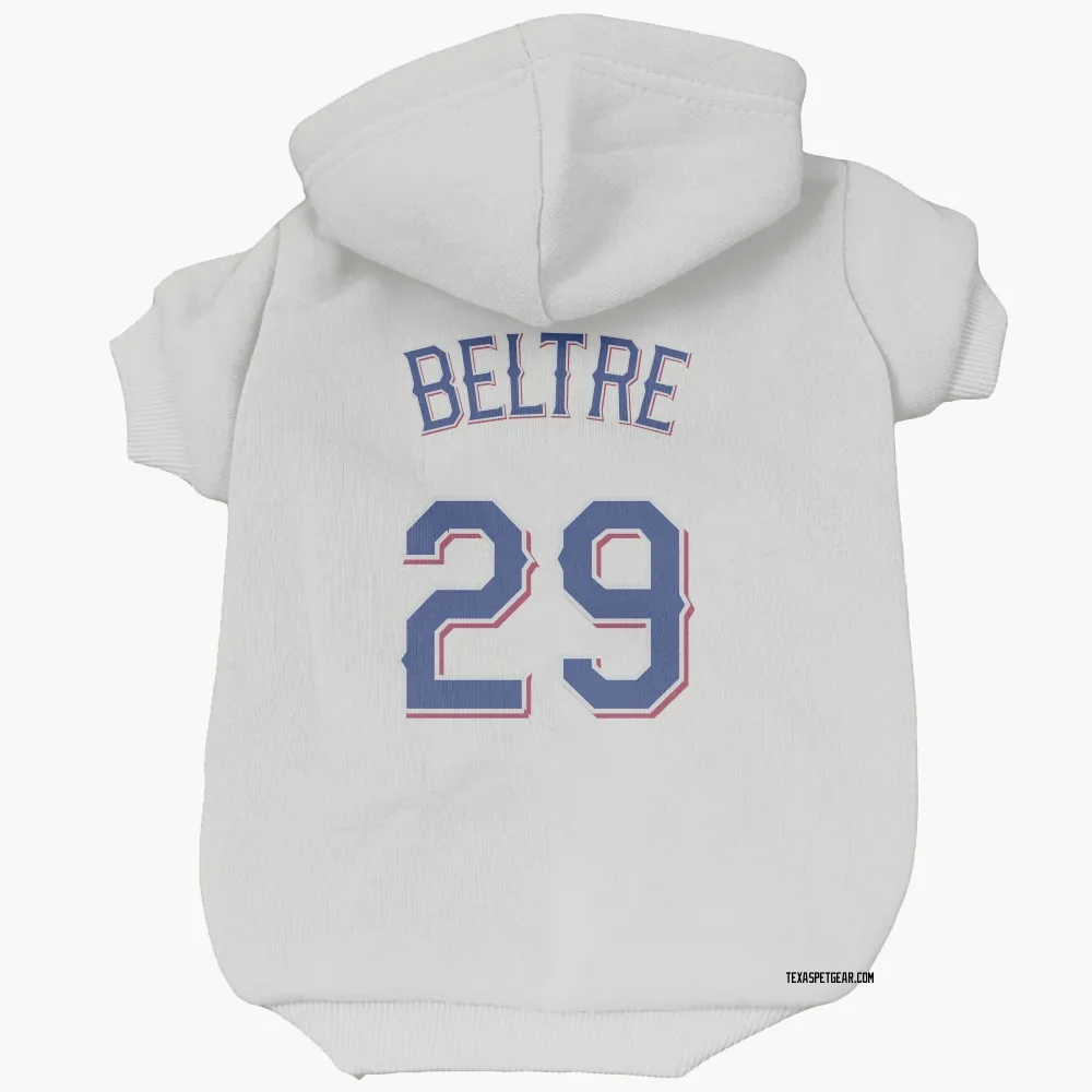 Texas Rangers Adrian Beltre White Pet Hoodie for Dog & Cat