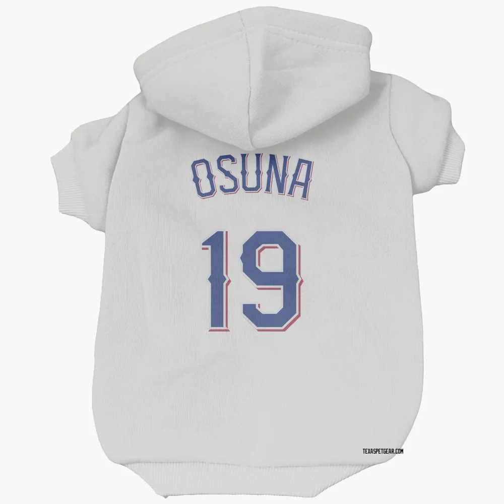 Texas Rangers Alejandro Osuna White Pet Hoodie for Dog & Cat