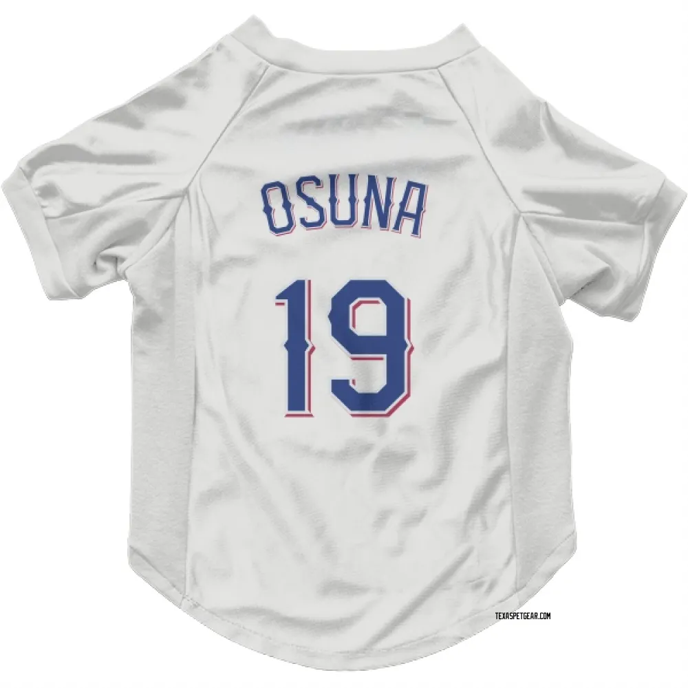 Texas Rangers Alejandro Osuna White Pet Jersey for Dog & Cat