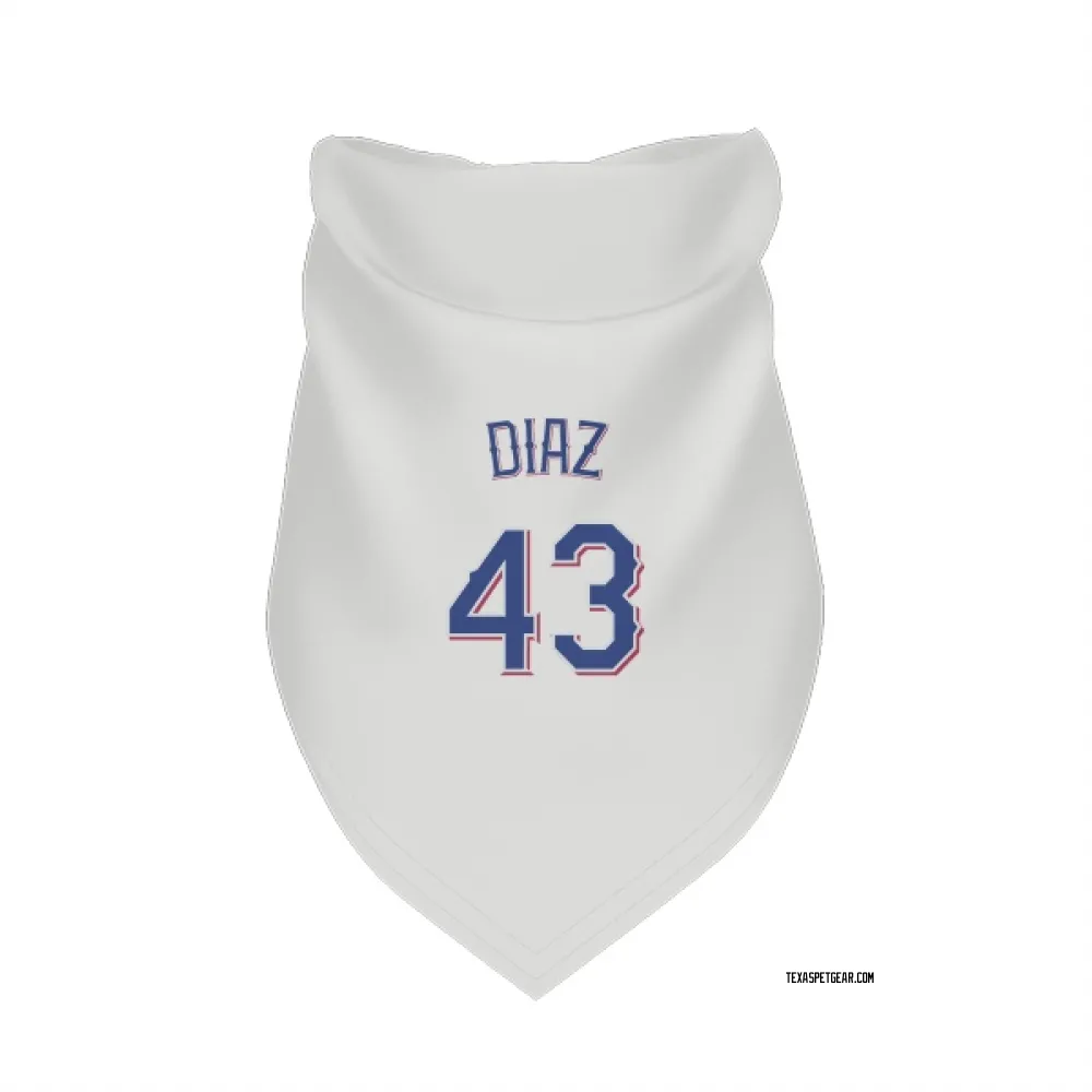Texas Rangers Alexis Diaz White Pet Bandana for Dog & Cat