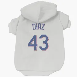 Texas Rangers Alexis Diaz White Pet Hoodie for Dog & Cat