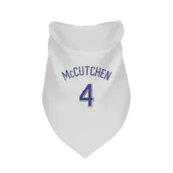 Texas Rangers Andrew McCutchen White Pet Bandana for Dog & Cat