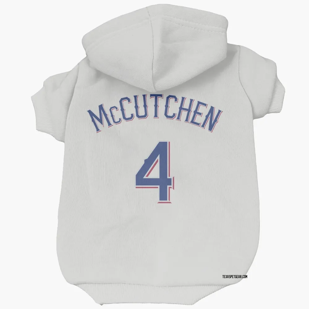 Texas Rangers Andrew McCutchen White Pet Hoodie for Dog & Cat