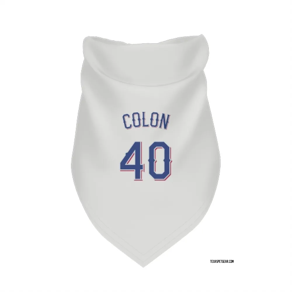 Texas Rangers Bartolo Colon White Pet Bandana for Dog & Cat