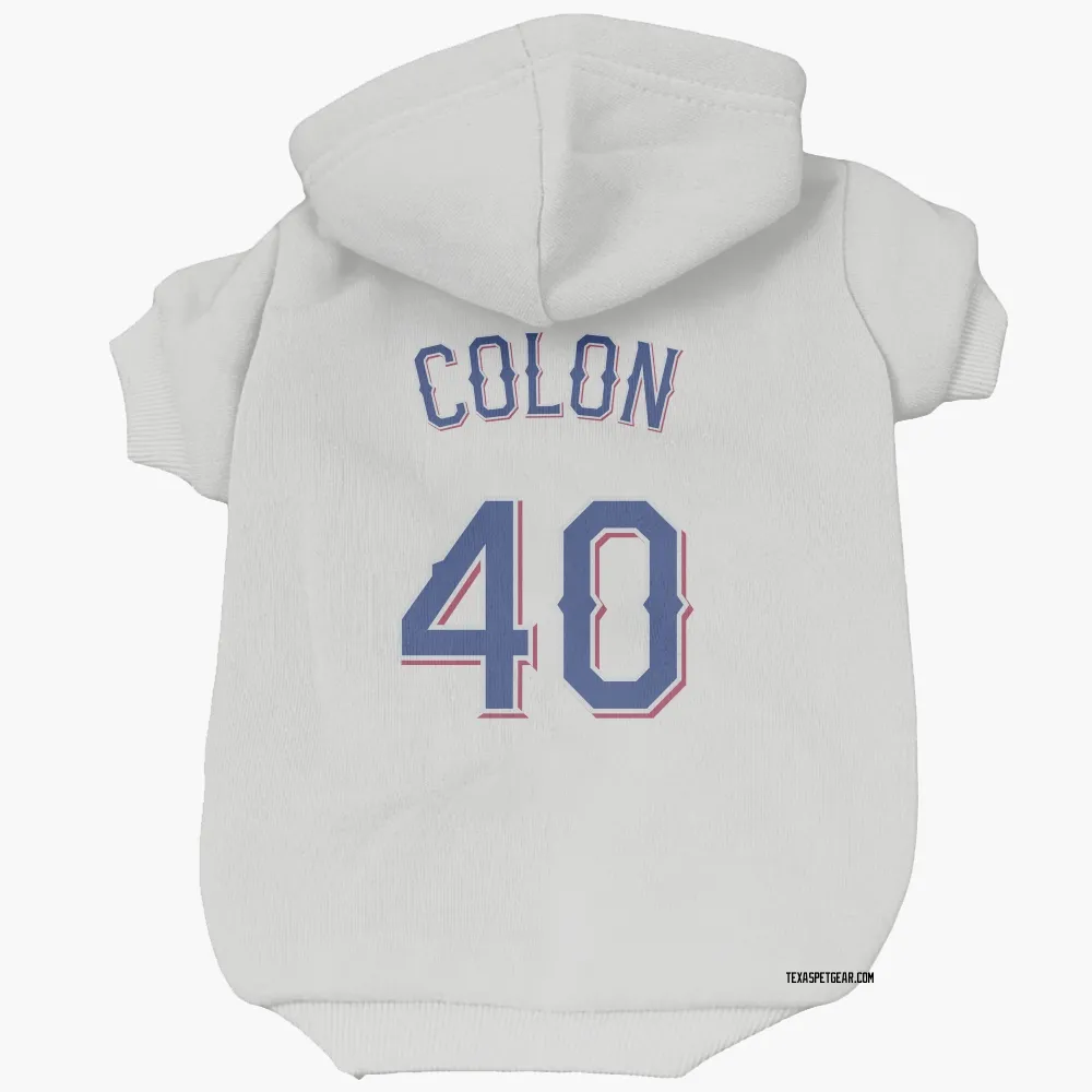 Texas Rangers Bartolo Colon White Pet Hoodie for Dog & Cat