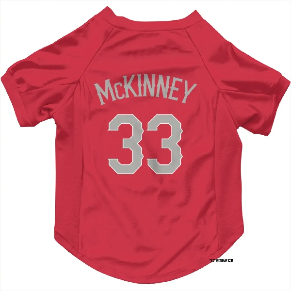 Texas Rangers Billy McKinney Red Pet Jersey for Dog & Cat