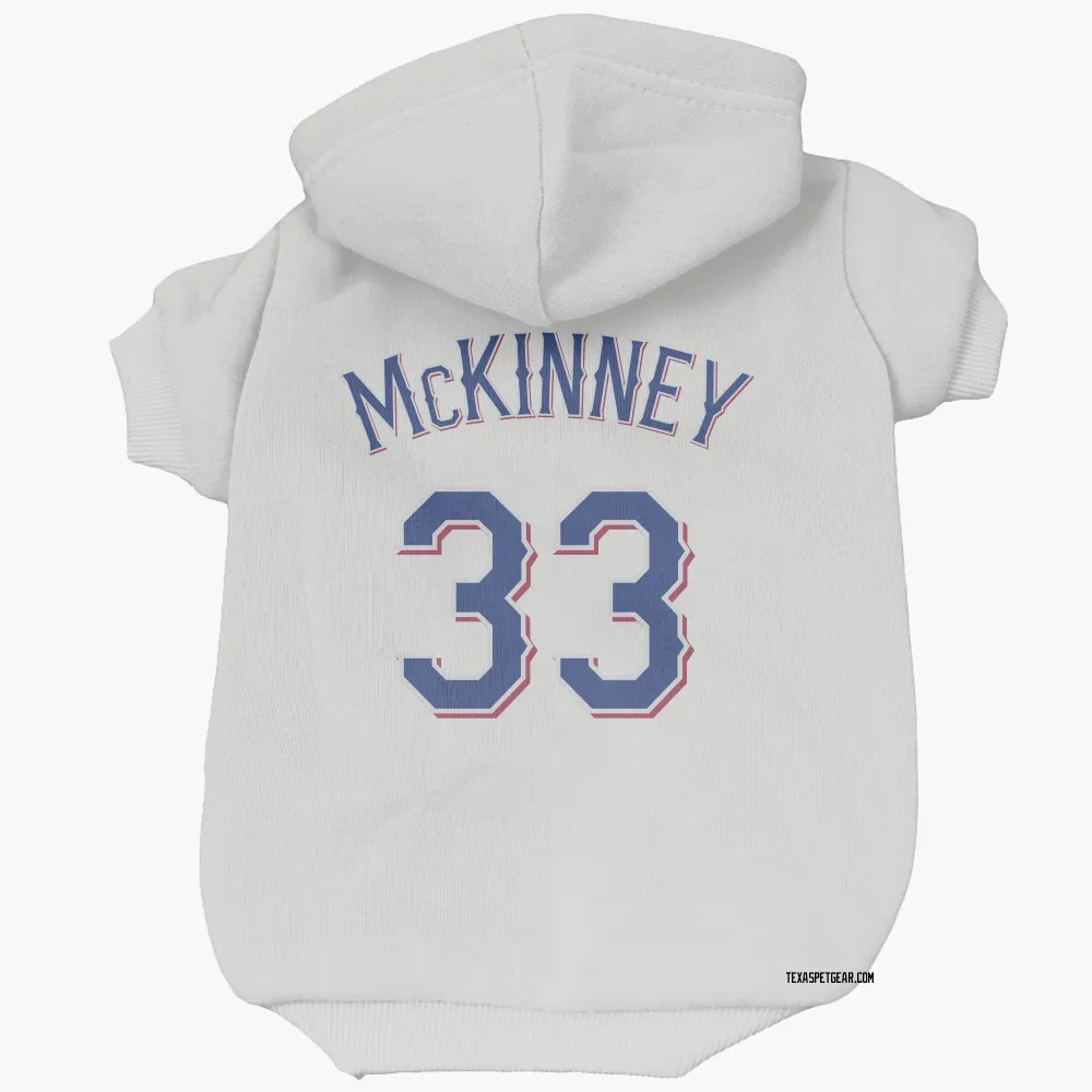Texas Rangers Billy McKinney White Pet Hoodie for Dog & Cat