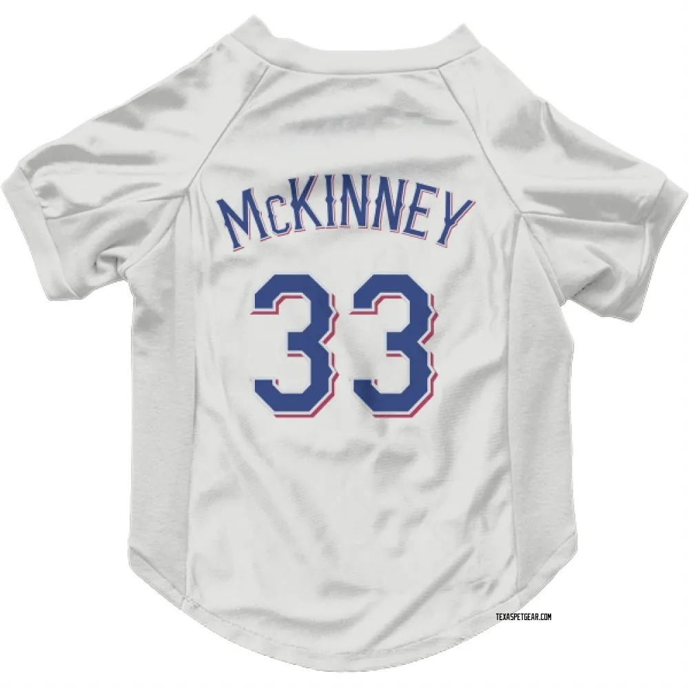 Texas Rangers Billy McKinney White Pet Jersey for Dog & Cat