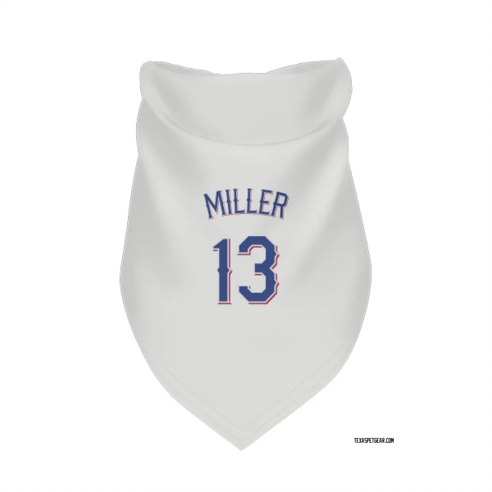 Texas Rangers Brad Miller White Pet Bandana for Dog & Cat