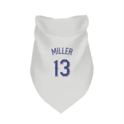 Texas Rangers Brad Miller White Pet Bandana for Dog & Cat