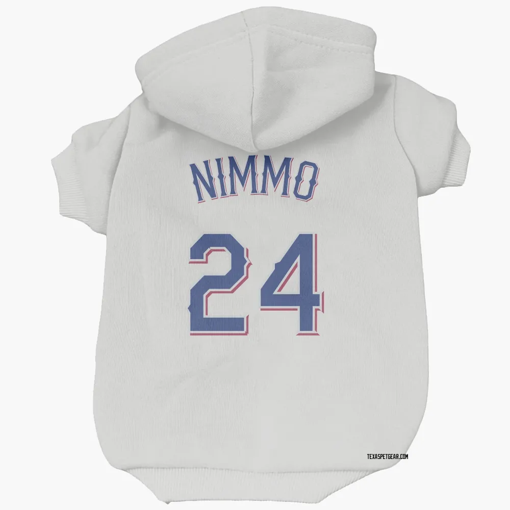 Texas Rangers Brandon Nimmo White Pet Hoodie for Dog & Cat