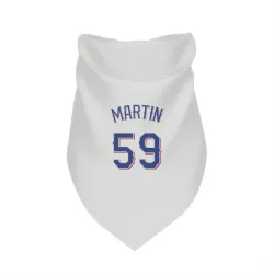 Texas Rangers Brett Martin White Pet Bandana for Dog & Cat