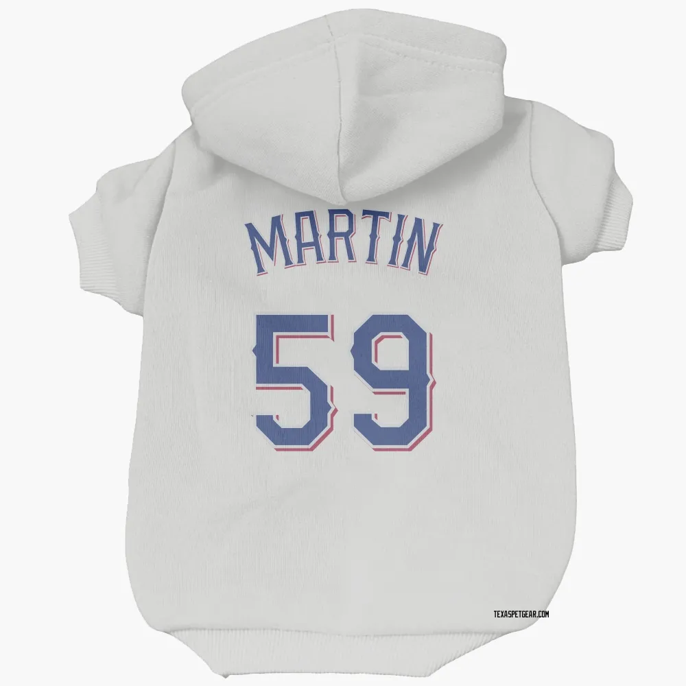 Texas Rangers Brett Martin White Pet Hoodie for Dog & Cat