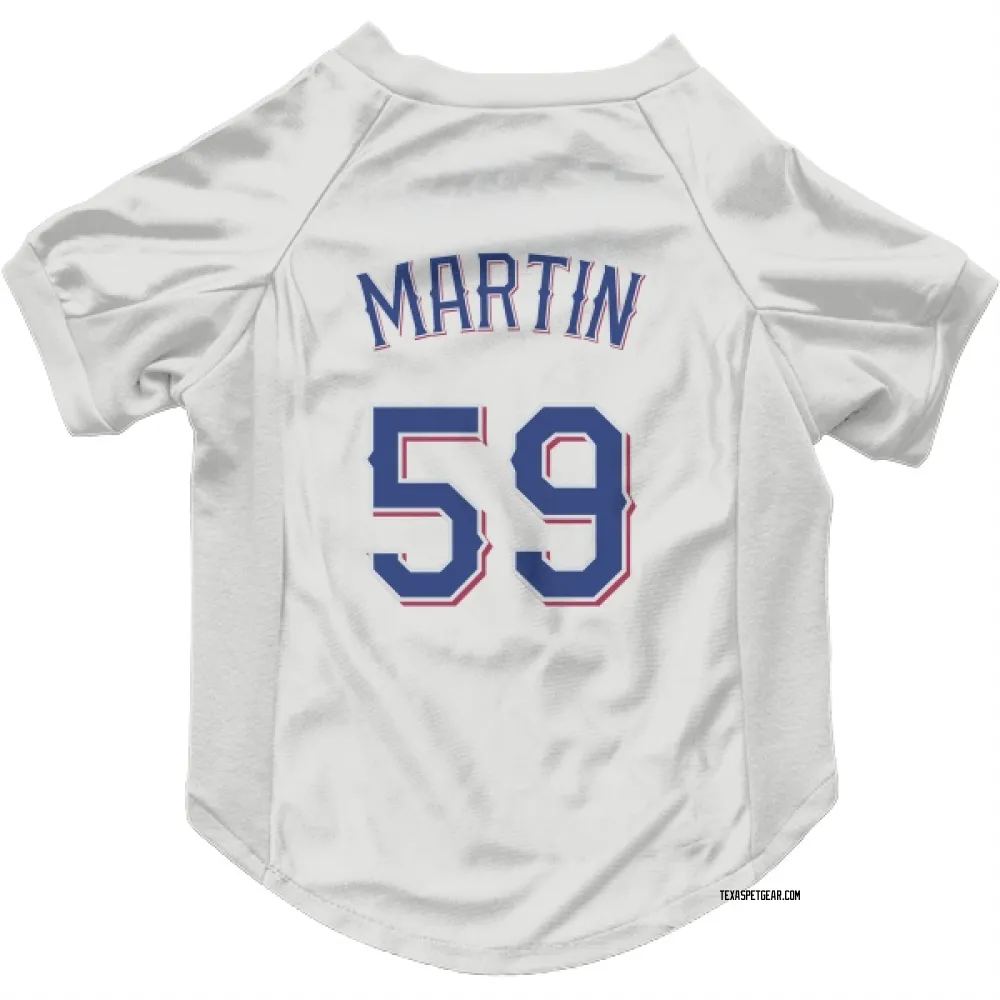 Texas Rangers Brett Martin White Pet Jersey for Dog & Cat