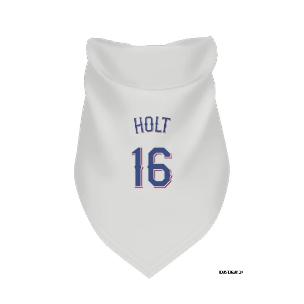 Texas Rangers Brock Holt White Pet Bandana for Dog & Cat