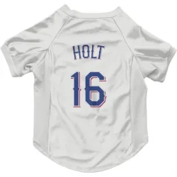 Texas Rangers Brock Holt White Pet Jersey for Dog & Cat