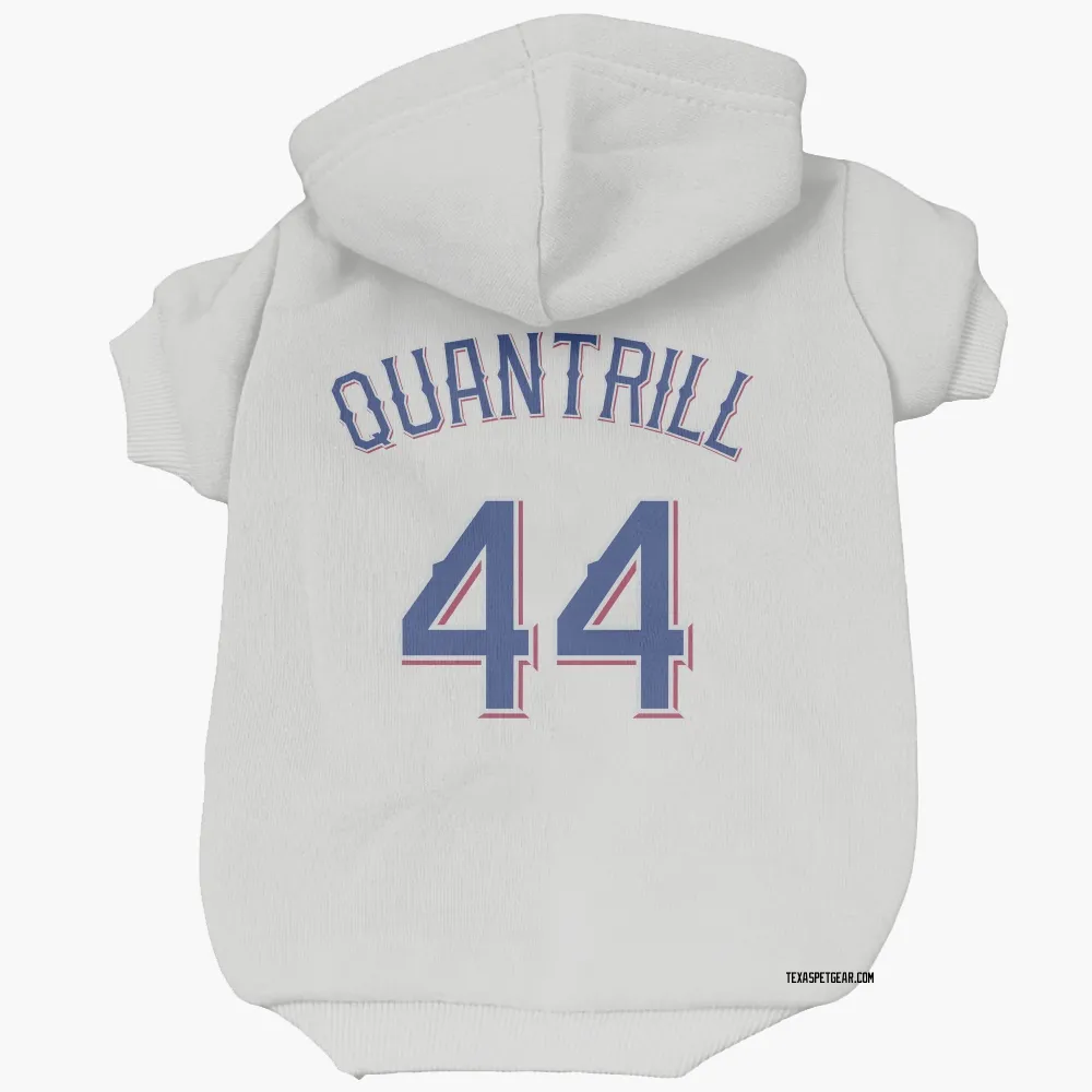 Texas Rangers Cal Quantrill White Pet Hoodie for Dog & Cat