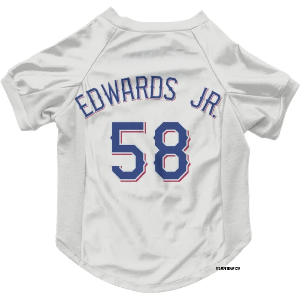 Texas Rangers Carl Edwards Jr. White Pet Jersey for Dog & Cat