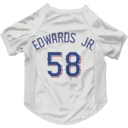 Texas Rangers Carl Edwards Jr. White Pet Jersey for Dog & Cat