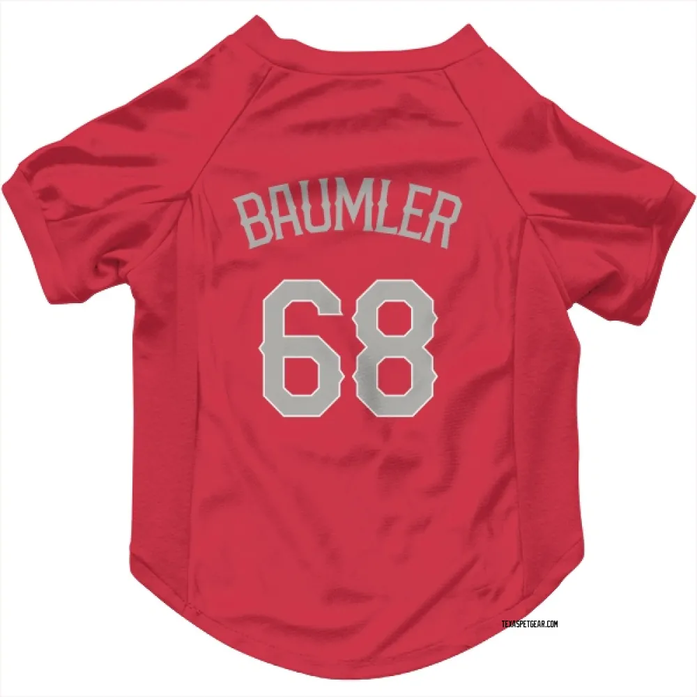 Texas Rangers Carter Baumler Red Pet Jersey for Dog & Cat