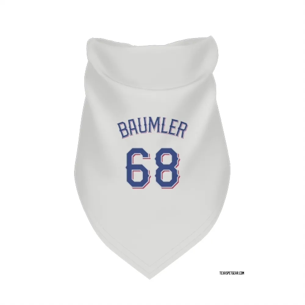 Texas Rangers Carter Baumler White Pet Bandana for Dog & Cat