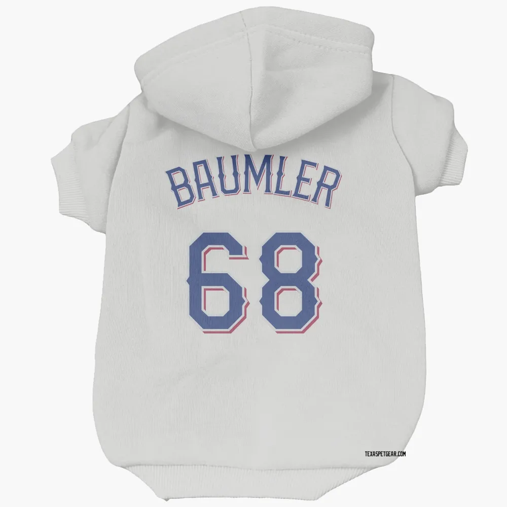 Texas Rangers Carter Baumler White Pet Hoodie for Dog & Cat