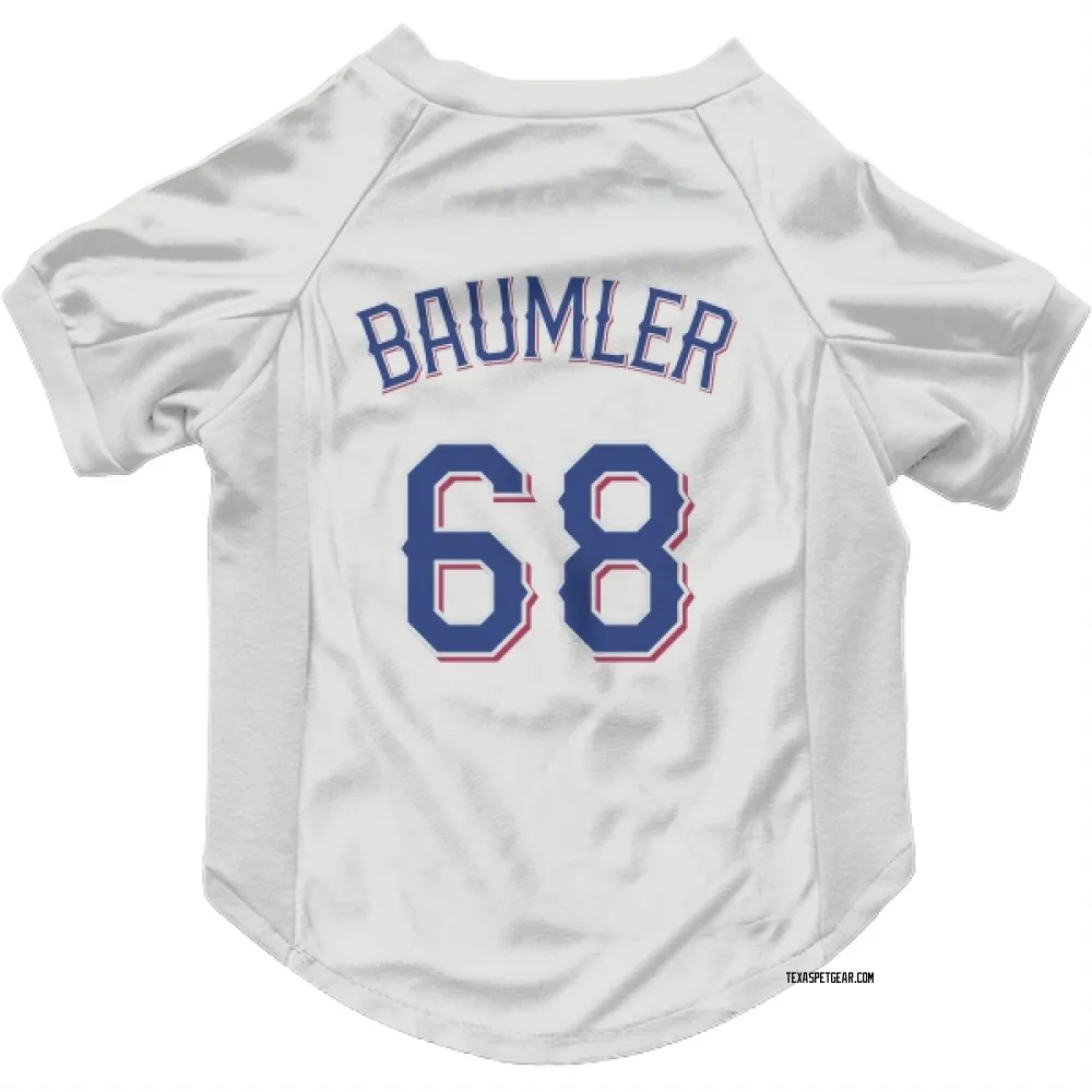 Texas Rangers Carter Baumler White Pet Jersey for Dog & Cat