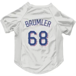 Texas Rangers Carter Baumler White Pet Jersey for Dog & Cat