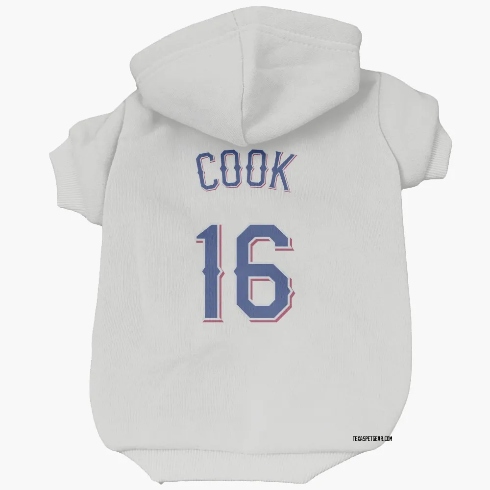 Texas Rangers Casey Cook White Pet Hoodie for Dog & Cat