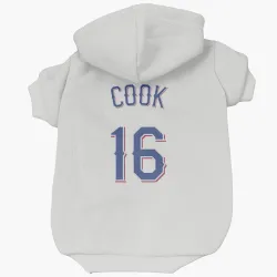 Texas Rangers Casey Cook White Pet Hoodie for Dog & Cat