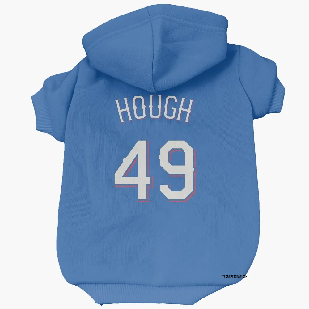 Texas Rangers Charlie Hough Royal Pet Hoodie for Dog & Cat