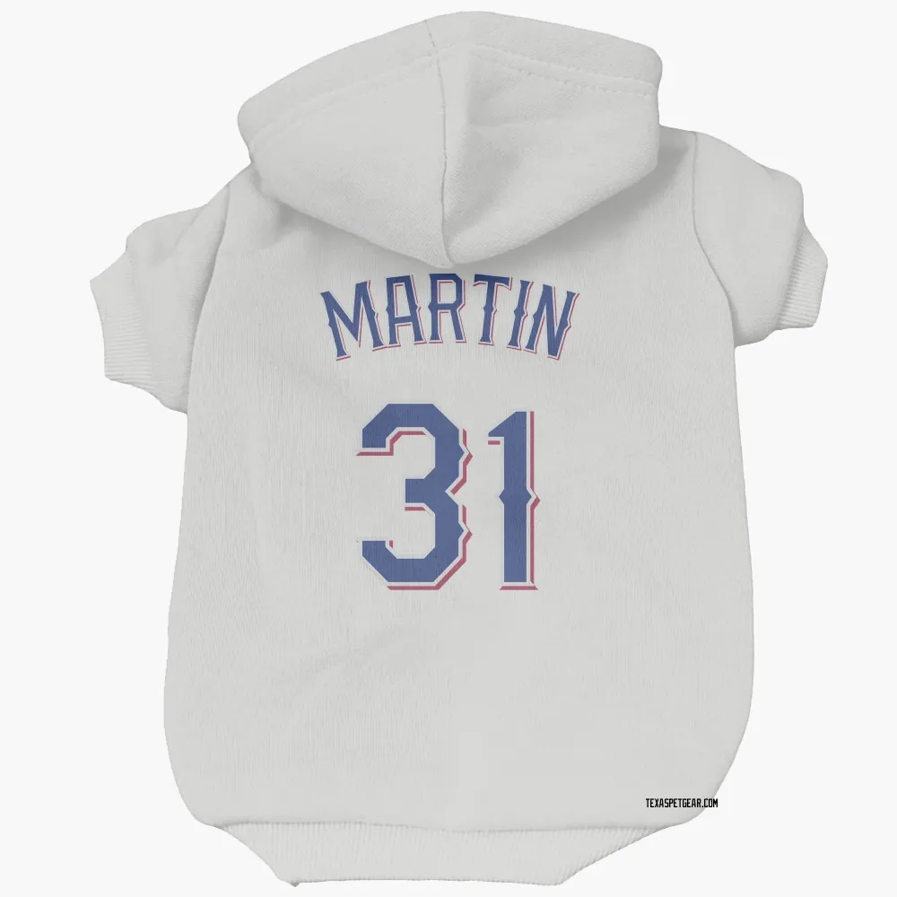Texas Rangers Chris Martin White Pet Hoodie for Dog & Cat