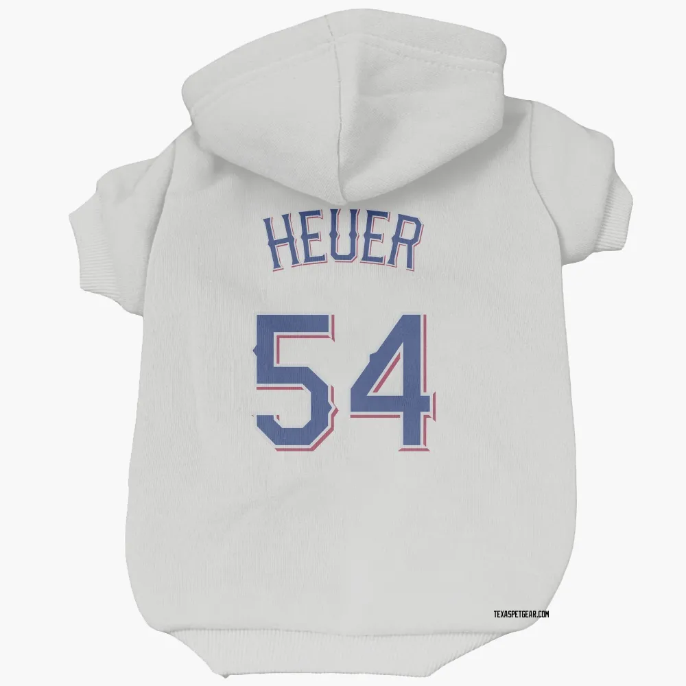 Texas Rangers Codi Heuer White Pet Hoodie for Dog & Cat