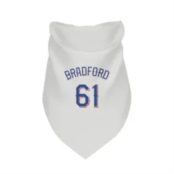 Texas Rangers Cody Bradford White Pet Bandana for Dog & Cat