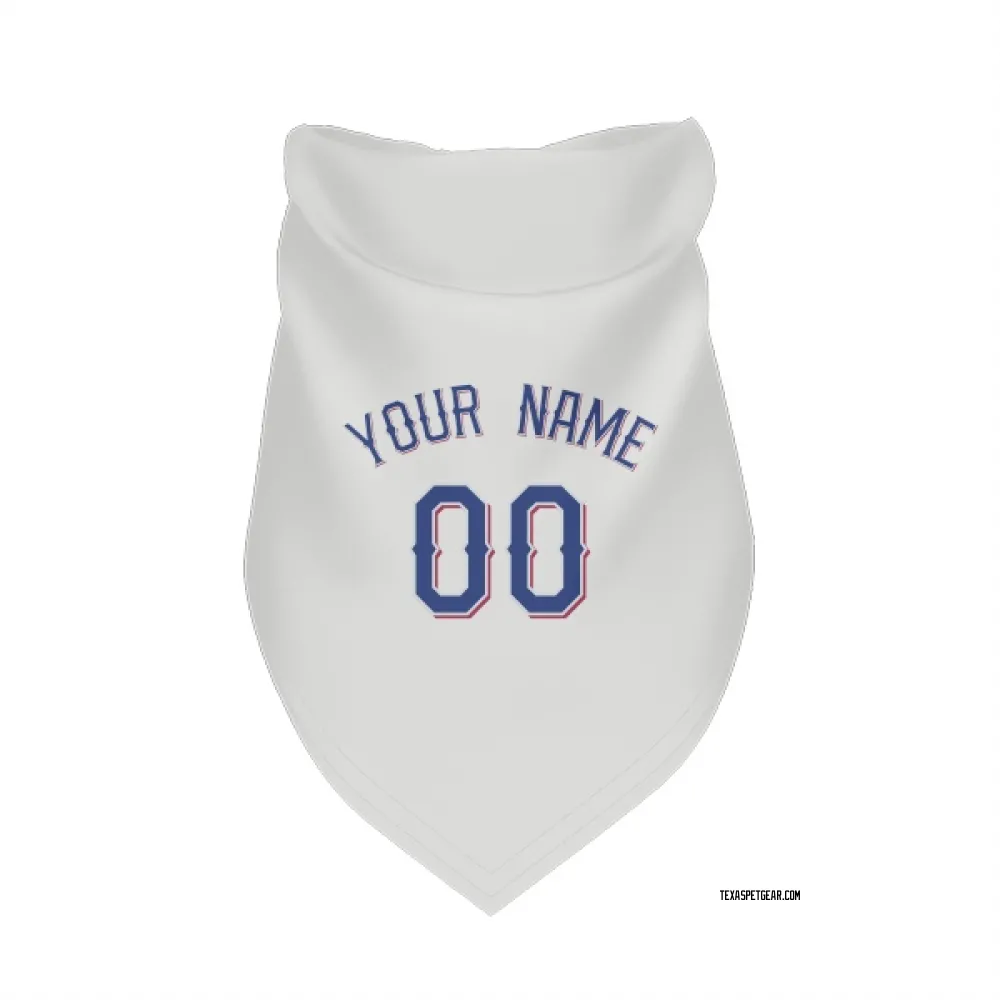 Texas Rangers Custom White Pet Bandana for Dog & Cat