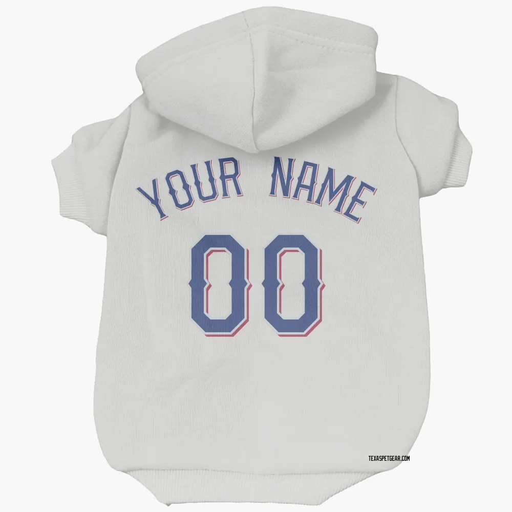 Texas Rangers Custom White Pet Hoodie for Dog & Cat