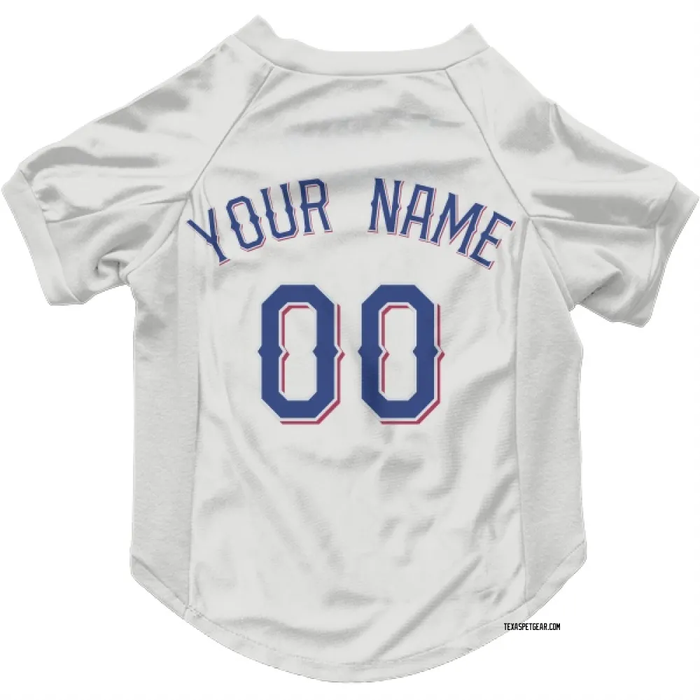 Texas Rangers Custom White Pet Jersey for Dog & Cat