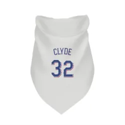 Texas Rangers David Clyde White Pet Bandana for Dog & Cat