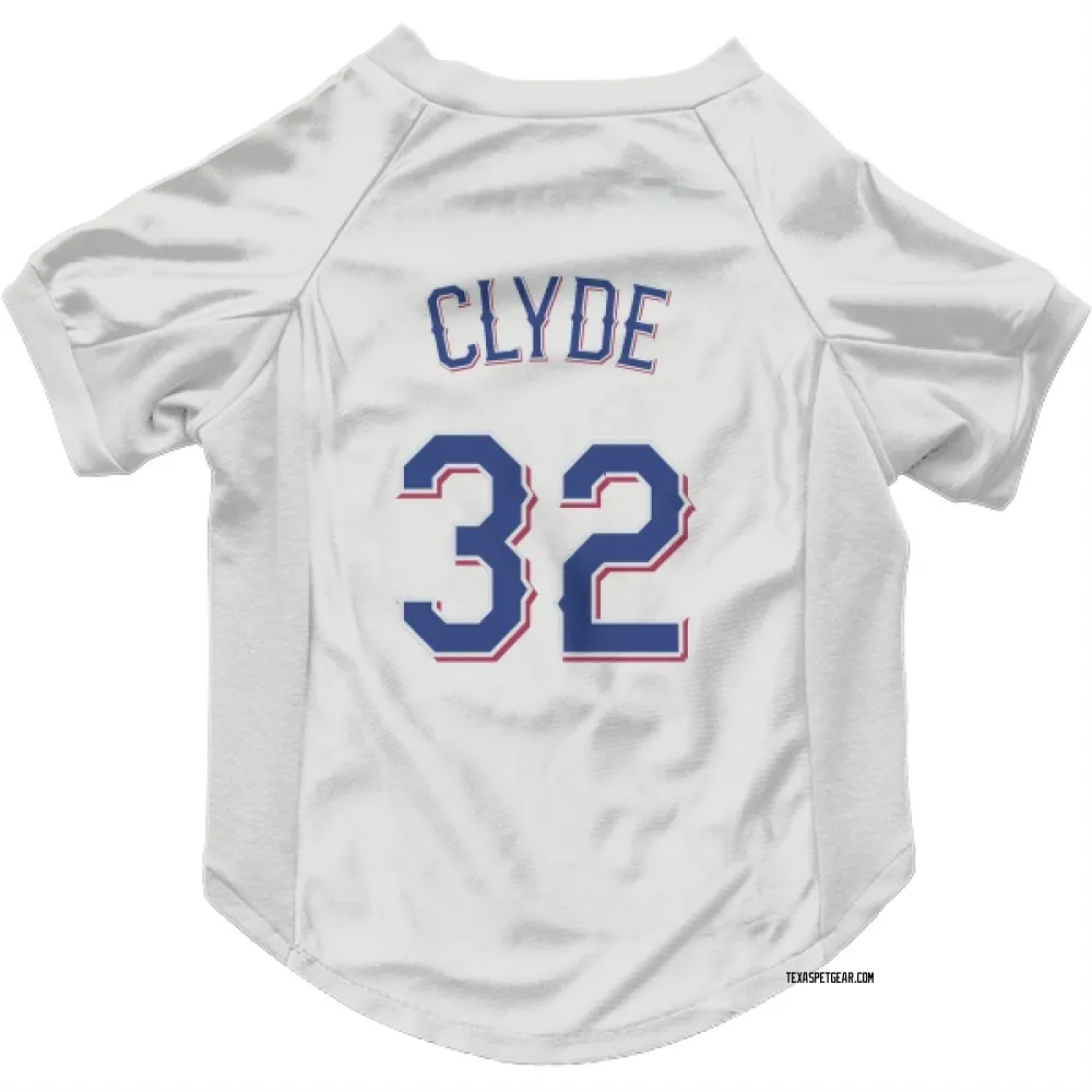 Texas Rangers David Clyde White Pet Jersey for Dog & Cat