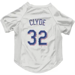 Texas Rangers David Clyde White Pet Jersey for Dog & Cat