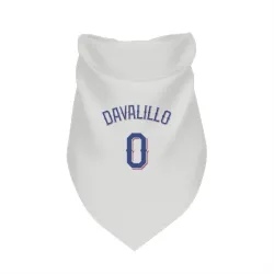 Texas Rangers David Davalillo White Pet Bandana for Dog & Cat