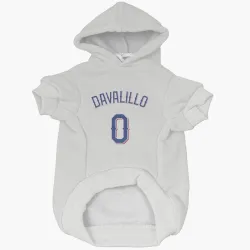Texas Rangers David Davalillo White Pet Hoodie for Dog & Cat