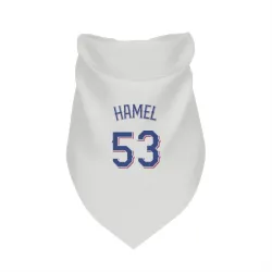 Texas Rangers Dominic Hamel White Pet Bandana for Dog & Cat