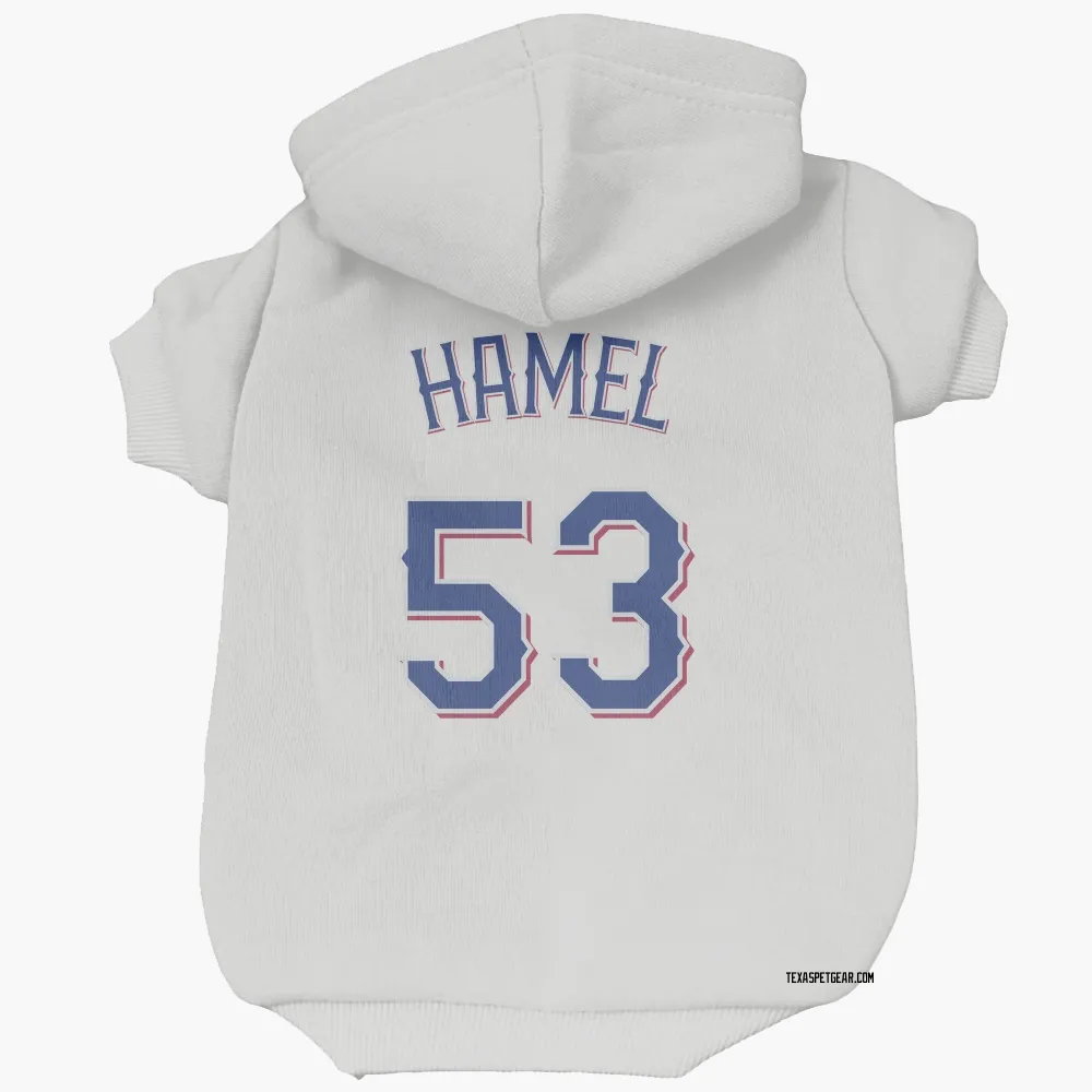 Texas Rangers Dominic Hamel White Pet Hoodie for Dog & Cat