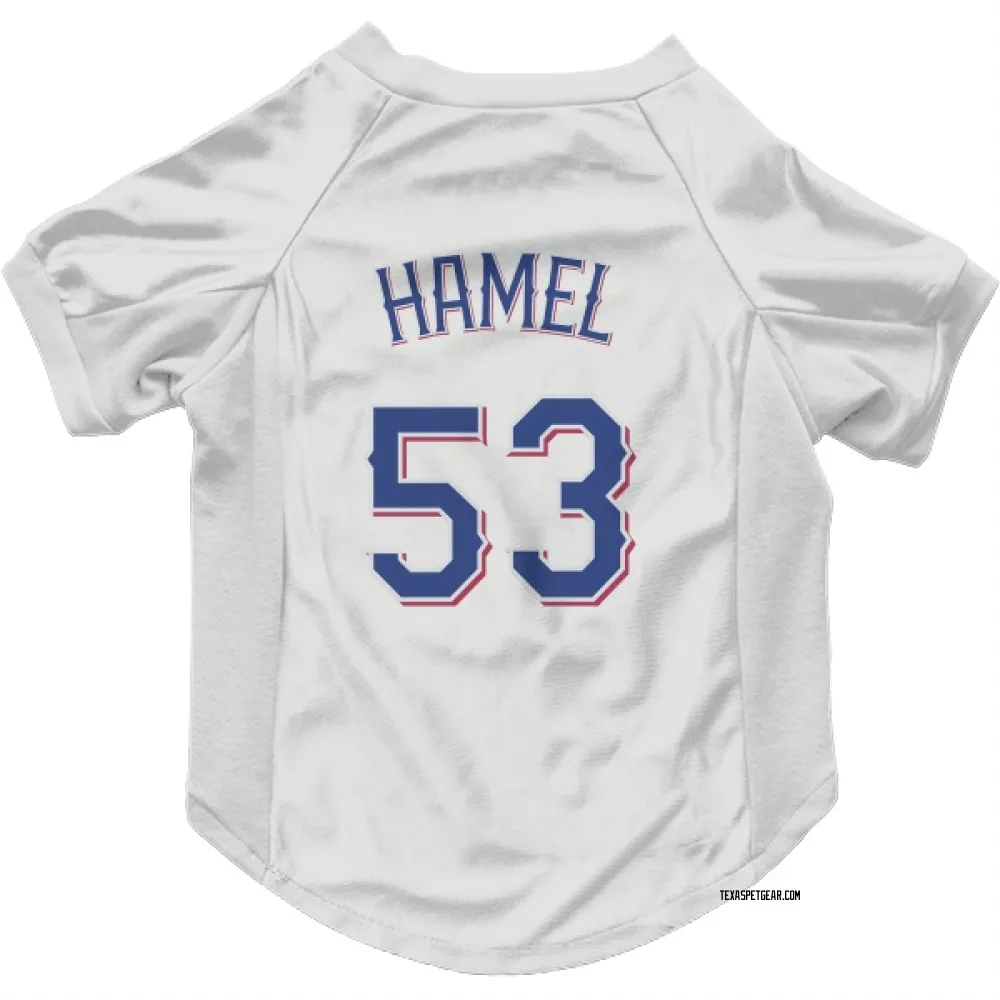 Texas Rangers Dominic Hamel White Pet Jersey for Dog & Cat