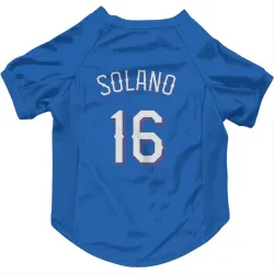 Texas Rangers Donovan Solano Royal Pet Jersey for Dog & Cat