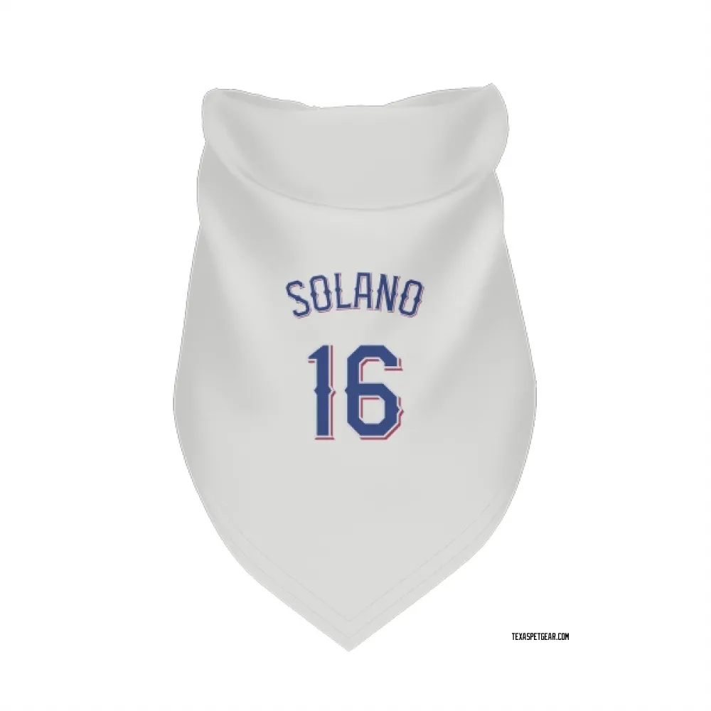 Texas Rangers Donovan Solano White Pet Bandana for Dog & Cat