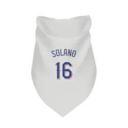 Texas Rangers Donovan Solano White Pet Bandana for Dog & Cat